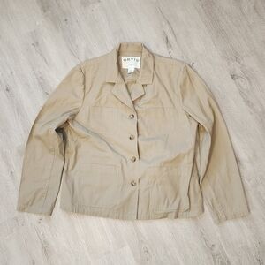 Womens Orvis Khaki Lightweight 4 Button Blazer Size 12